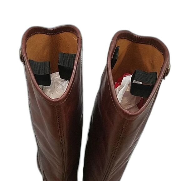 Frye Melissa Button 2 Tall Cognac brown Leather riding boots - women's 5.5B - Picture 8 of 12